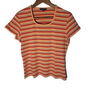 Dressy T-shirt style top, orange and red color, Reitmans